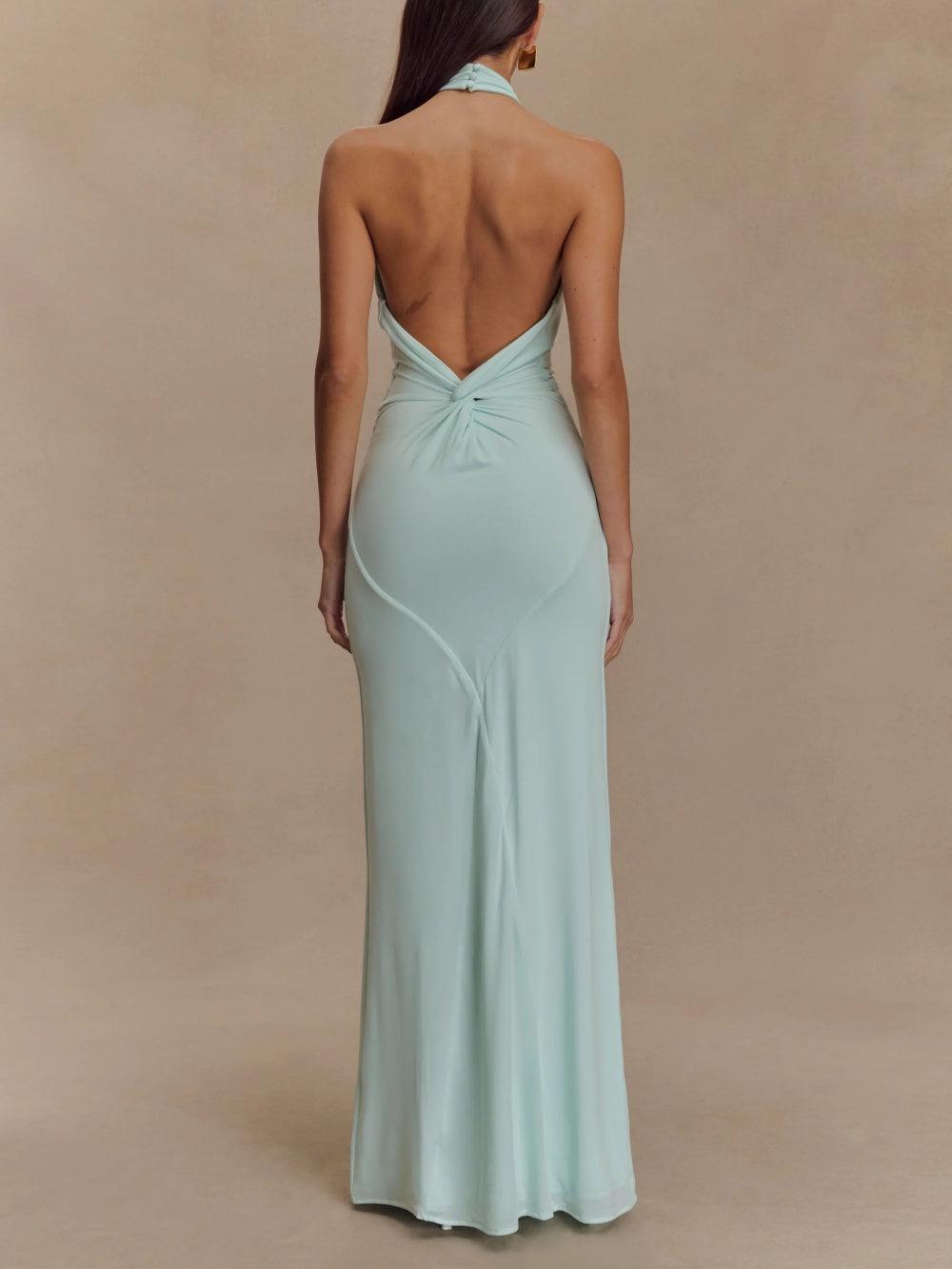 Elyna - Slinky Halter Maxi Dress