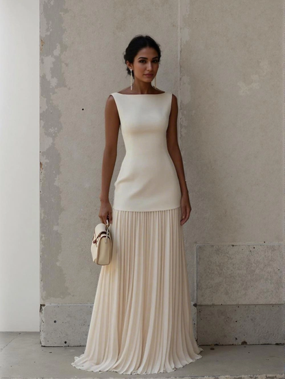 Clara – Sleeveless Pleated Maxi Dress