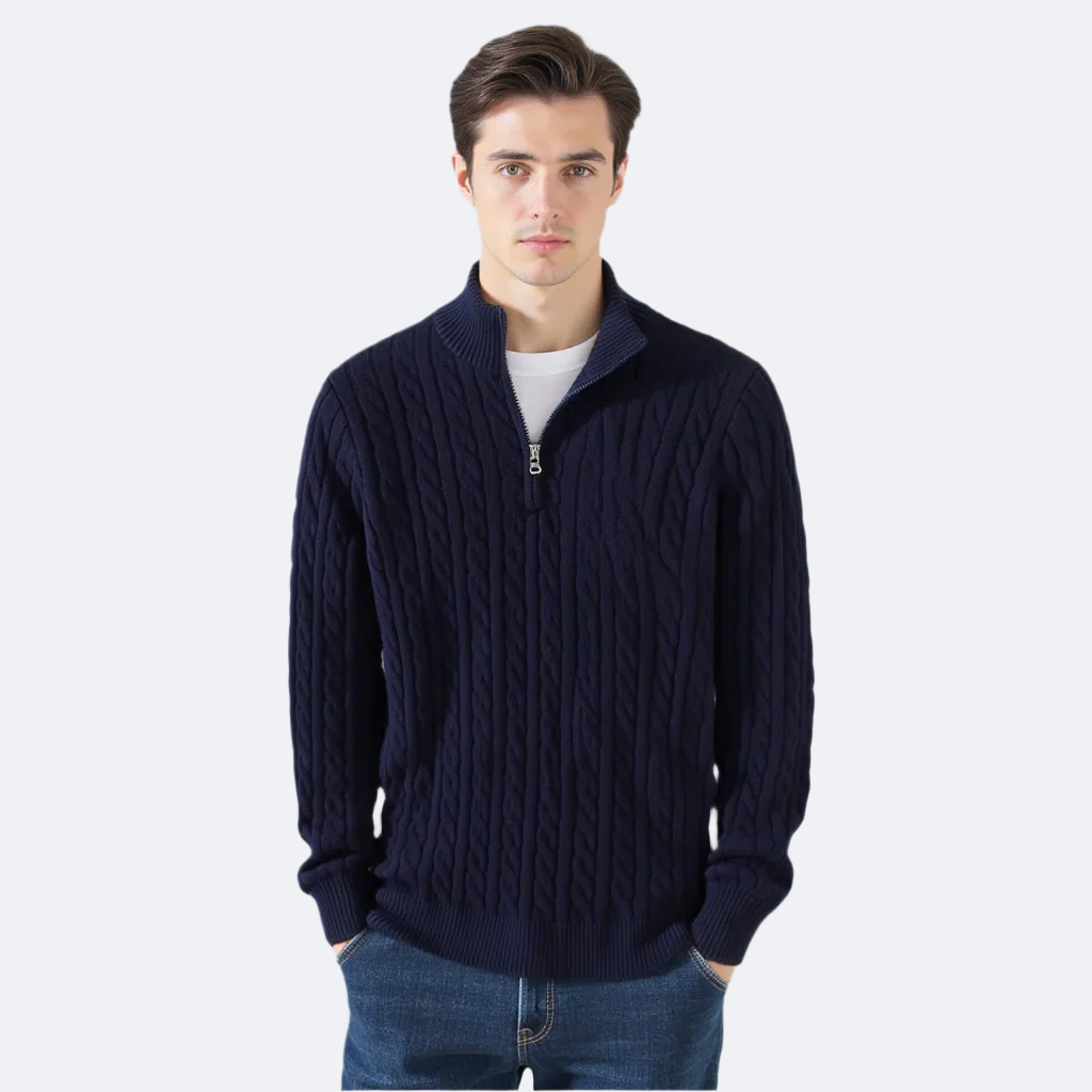 Heravis - Zipped Cable Sweater