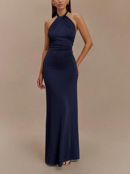 Elyna - Slinky Halter Maxi Dress