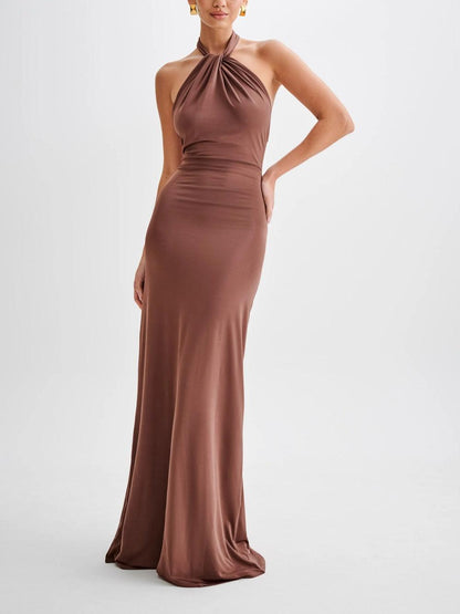 Elyna - Slinky Halter Maxi Dress