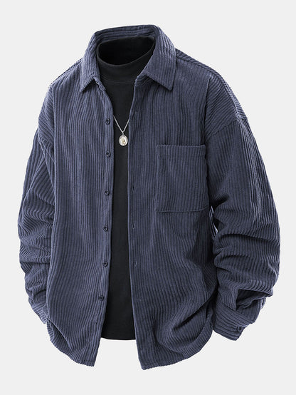 Relax Fit Button Up Corduroy Shirt
