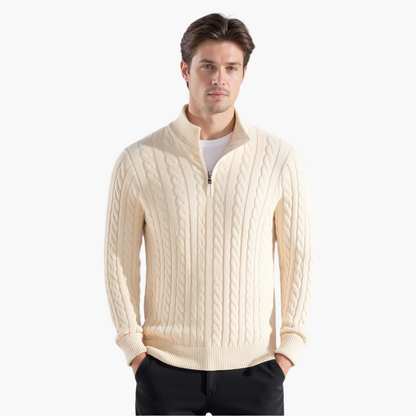 Heravis - Zipped Cable Sweater