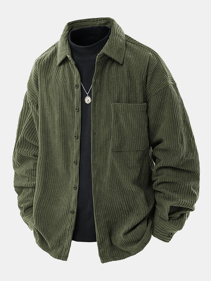 Relax Fit Button Up Corduroy Shirt