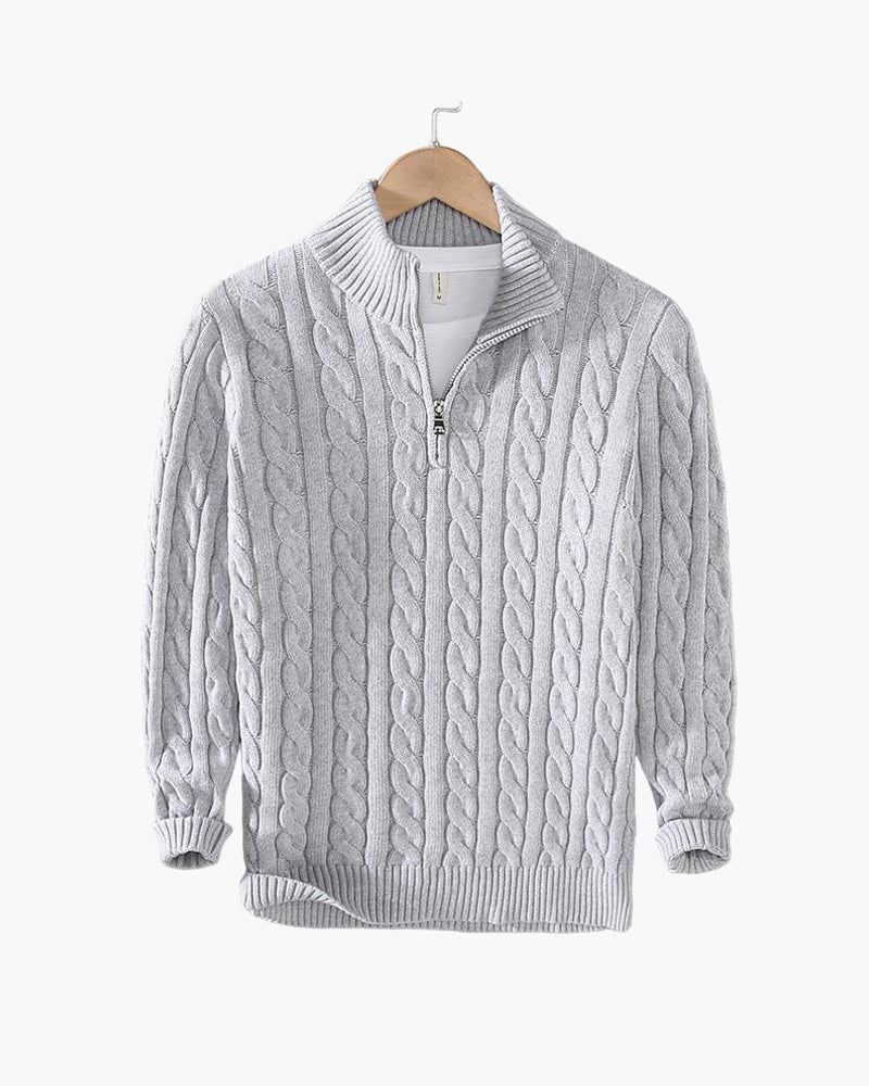 Heravis - Zipped Cable Sweater