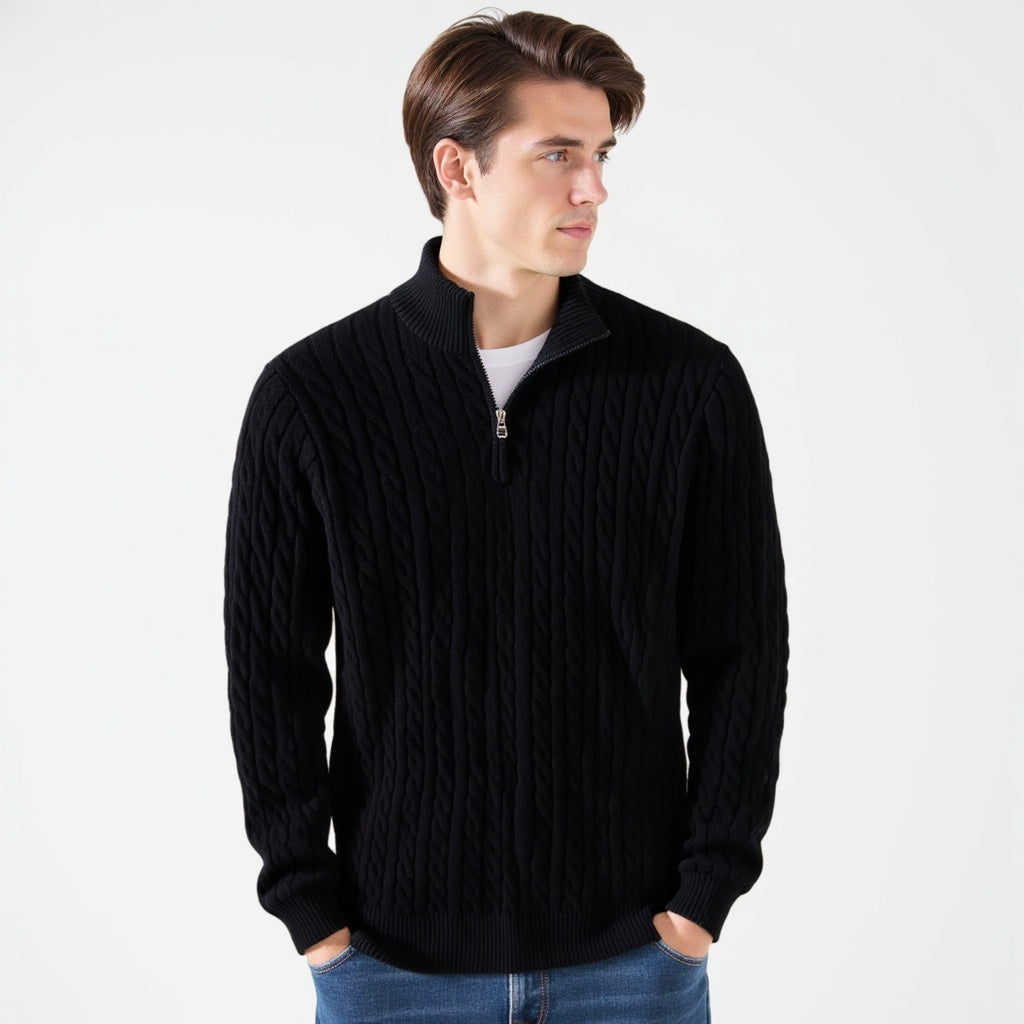 Heravis - Zipped Cable Sweater