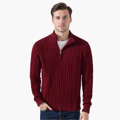 Heravis - Zipped Cable Sweater