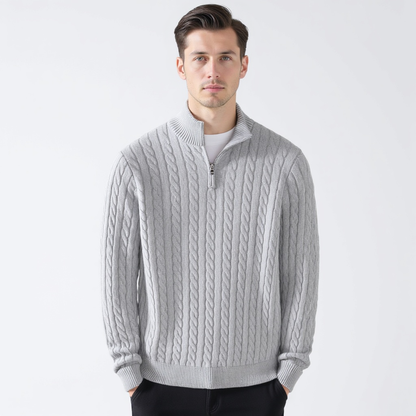 Heravis - Zipped Cable Sweater
