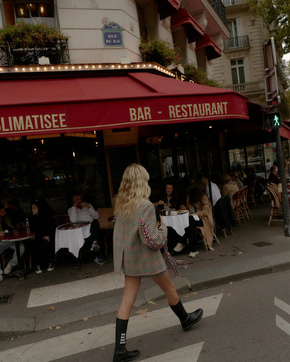 Women's Check Ribbon Blazer