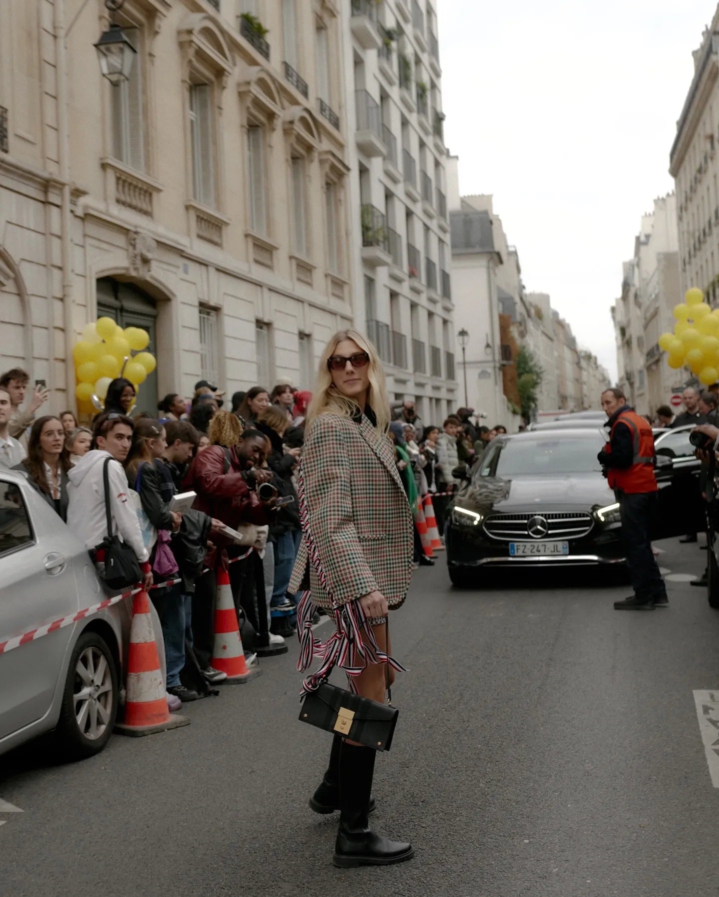 Women's Check Ribbon Blazer