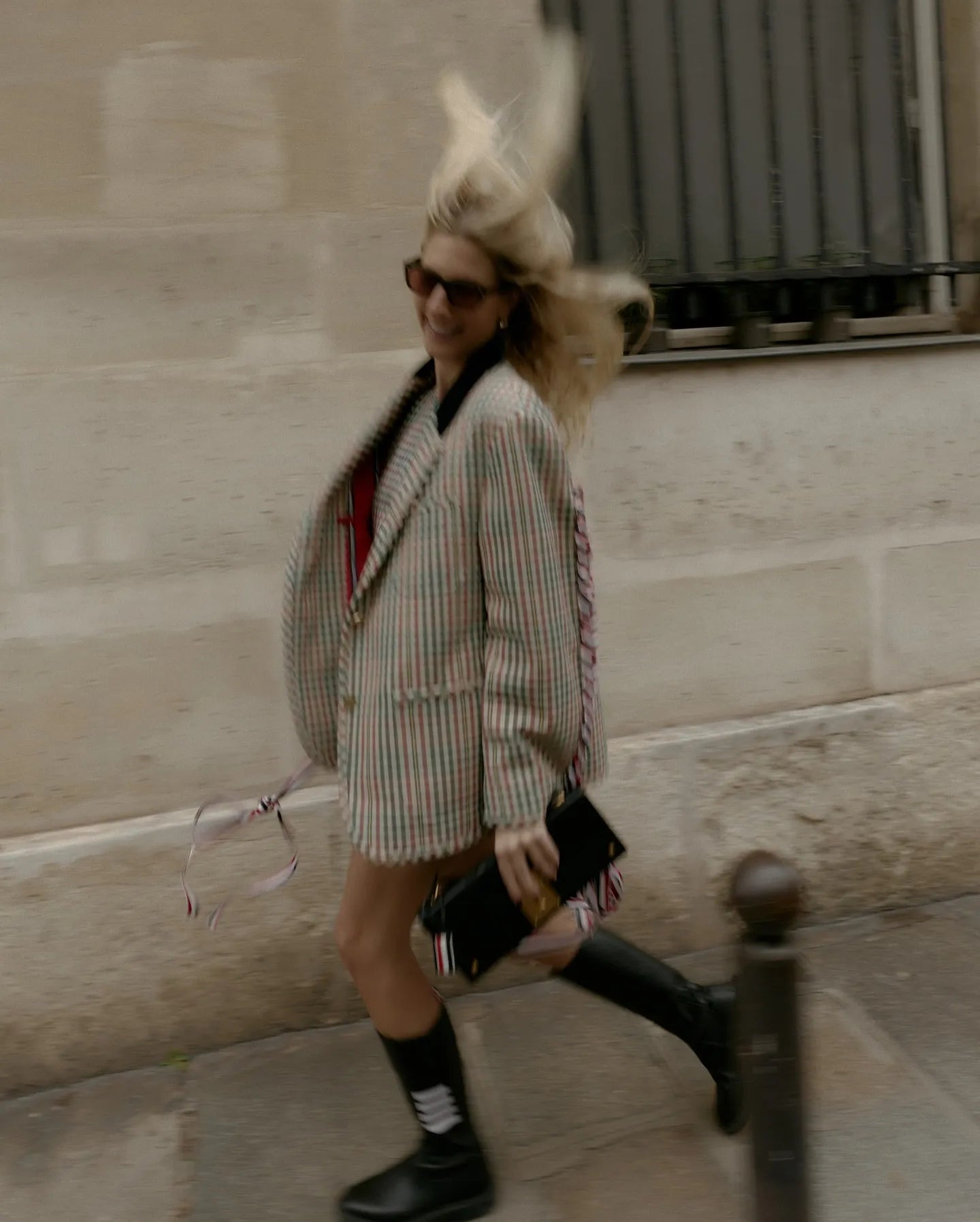 Women's Check Ribbon Blazer