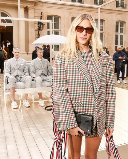 Women's Check Ribbon Blazer