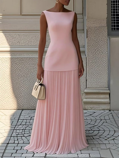 Clara – Sleeveless Pleated Maxi Dress